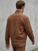 Faux Suede Bomber Jacket, Cargo Pants Fashion Set, Men's 2 Piece Casual Outfit
