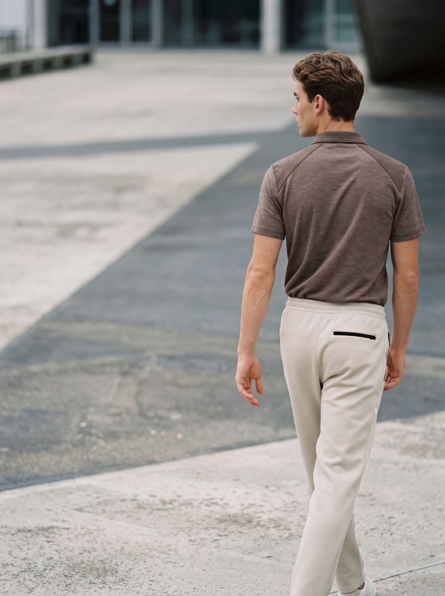 Raglan Sleeve Polo Shirt & Zipper Pocket Track Pants Matching Set, Men's 2 Piece Casual Outfit