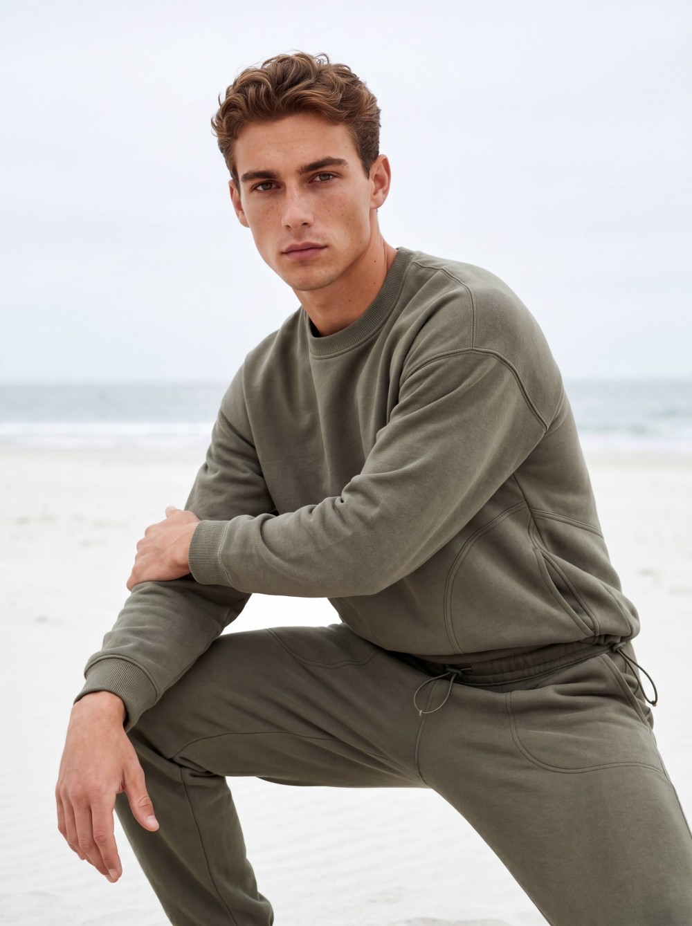 jogger pants set, showing soft fabric