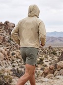 Men's 2 Piece Running Outfit, Hooded Windproof Jacket, Quick Dry Athletic Shorts Workout Set