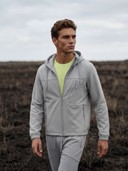 Hooded Jacket, Quick Dry Tee & Tapered Jogger Pants Workout Outfit, Men's 3 Piece Athletic Set