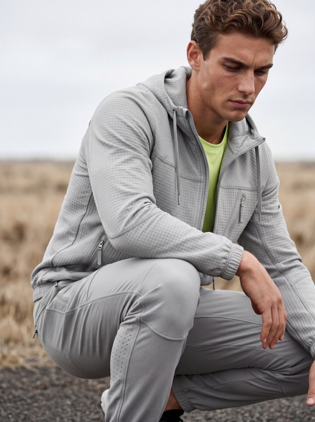 Hooded Jacket, Quick Dry Tee & Tapered Jogger Pants Workout Outfit, Men's 3 Piece Athletic Set