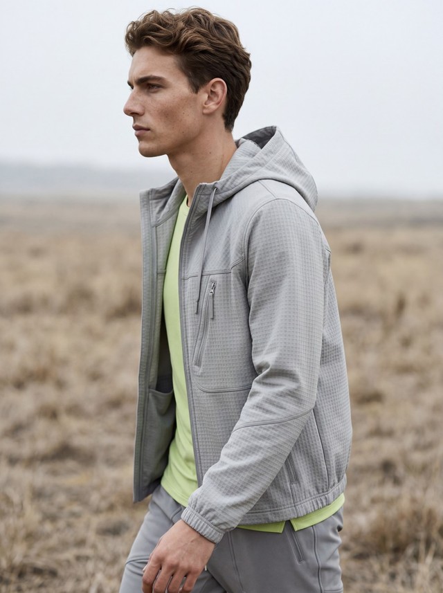 Hooded Jacket, Quick Dry Tee & Tapered Jogger Pants Workout Outfit, Men's 3 Piece Athletic Set
