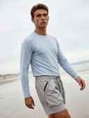 Men's 2 Piece Activewear Set, Long Sleeve Quick Dry Shirt, Cargo Athleisure Shorts Workout Outfit, Breathable Perforated OutdoorTee