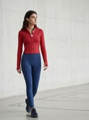 High-Waisted Yoga Leggings Athletic Outfit, Women's 2 Piece Workout Set, Cropped Full-Zip Jacket