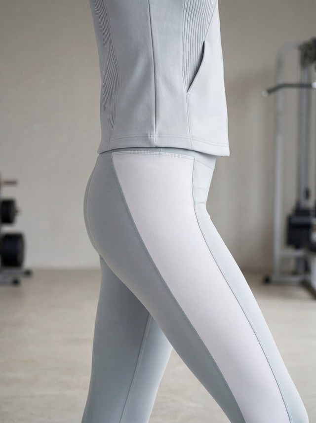 Women's 2 Piece Tracksuit Set, Ribbed Stand Collar Zip Jacket, Color Block Leggings Athletic Outfit