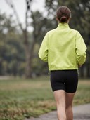 Perforated Running Jacket & High Waisted Biker Shorts Athletic Outfit, Women's 2 Piece Workout Set