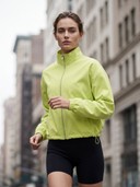 Perforated Running Jacket & High Waisted Biker Shorts Athletic Outfit, Women's 2 Piece Workout Set
