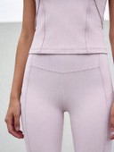 Women's 2 Piece Yoga Workout Set, Structured Seam Sleeveless Tank Top & Contour Stitch High Waisted Leggings Athletic Outfit