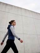 Women's Color Block Hooded Zip Jacket, Asymmetrical Diagonal Panel Full Zip Cropped Athletic Hoodie Sweatshirt for Workout & Loungewear