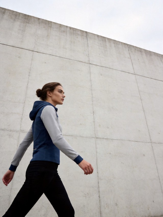 Women's Color Block Hooded Zip Jacket, Asymmetrical Diagonal Panel Full Zip Cropped Athletic Hoodie Sweatshirt for Workout & Loungewear