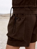 Drawstring Hem Zip Jacket, High Waisted Drawstring Shorts Outfit, Women's 2 Piece Casual Set