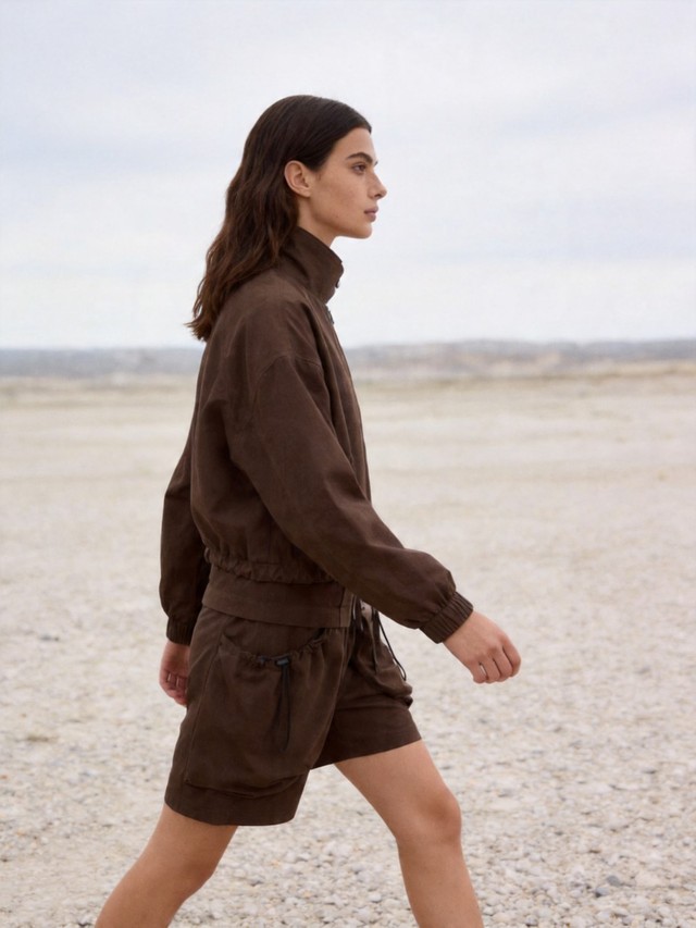 Drawstring Hem Zip Jacket, High Waisted Drawstring Shorts Outfit, Women's 2 Piece Casual Set
