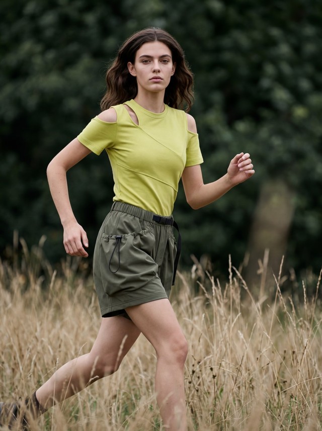 Cutout Shoulder T-Shirt & Drawstring Cargo Shorts Casual Set, Women's 2 Piece Summer Outfit